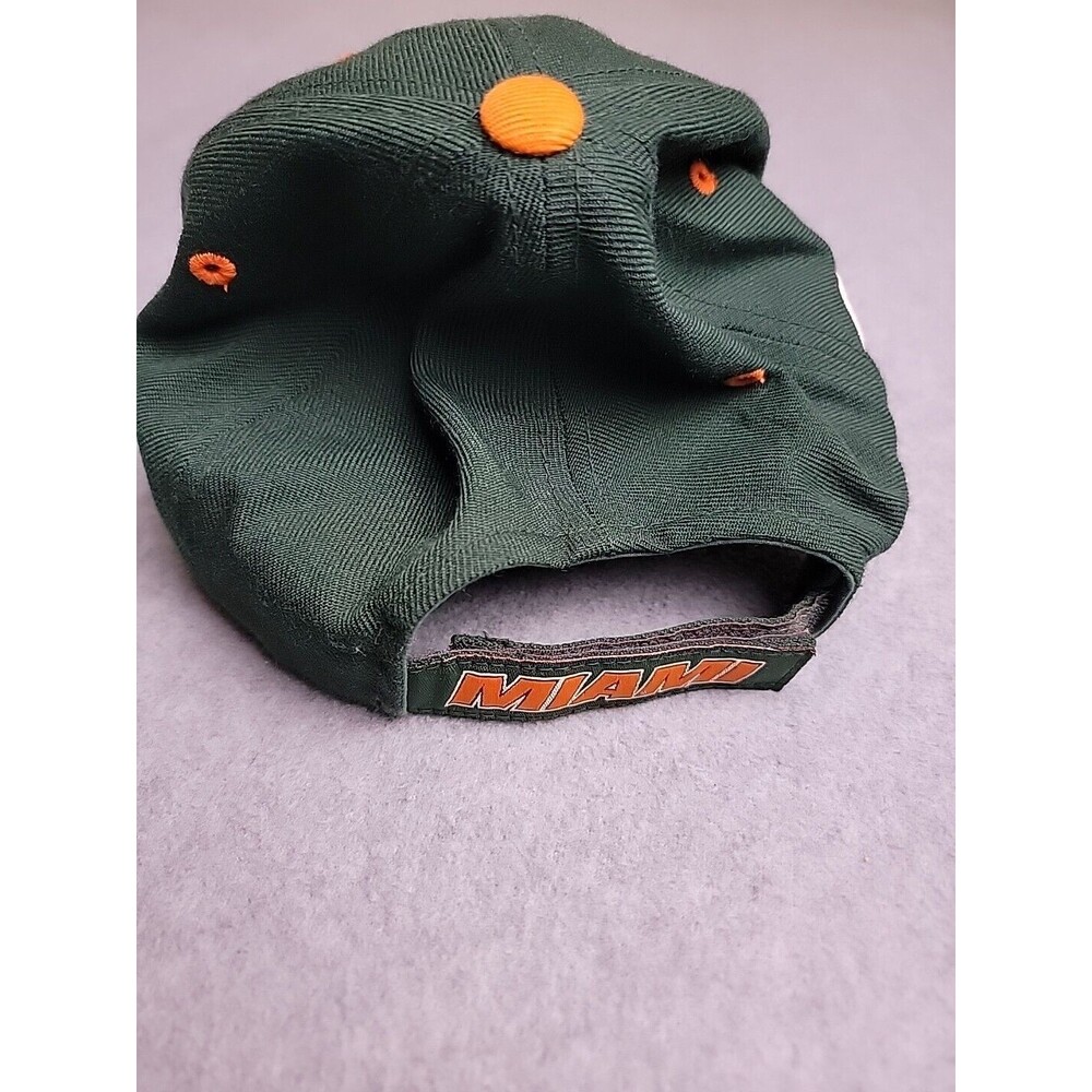 Miami Hurricanes Hat‎ Tip Of Worls Strapback Green Wool Blend Embroidered ACC * - Picture 4 of 11